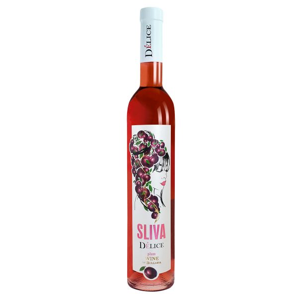 бутилка Плодово сливово вино Delice Sliva 500 ml